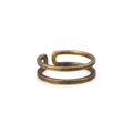 Minimalist double band copper ring with an open adjustable back, white background